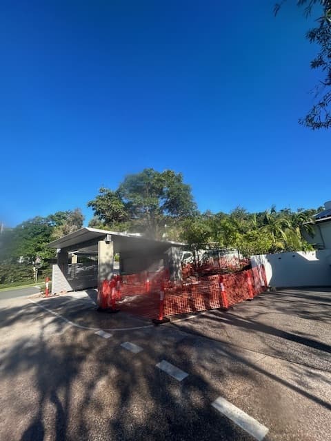 Construction site overview during works